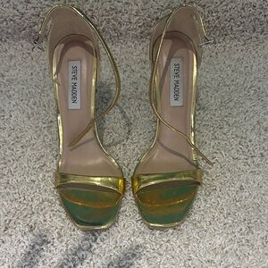 Steve Madden Metallic Gold and Green Heels
